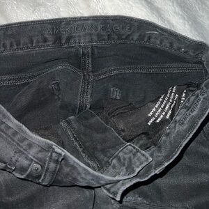 American Eagle black distressed relaxed mom jeans